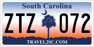 SC license plate ZTZ072