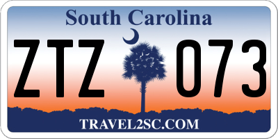 SC license plate ZTZ073