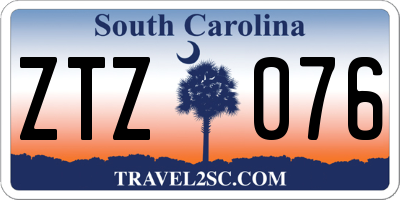 SC license plate ZTZ076