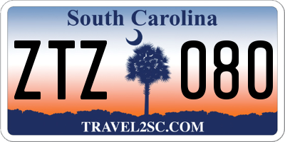 SC license plate ZTZ080