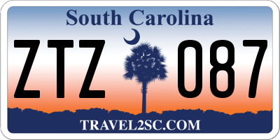 SC license plate ZTZ087