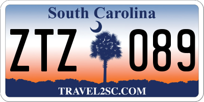 SC license plate ZTZ089