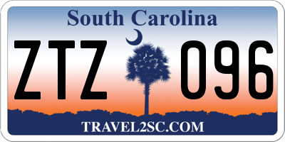 SC license plate ZTZ096