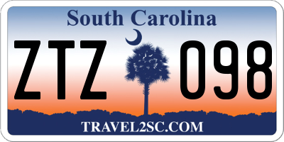 SC license plate ZTZ098