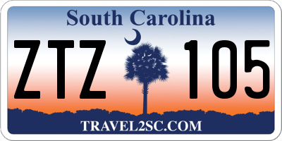 SC license plate ZTZ105