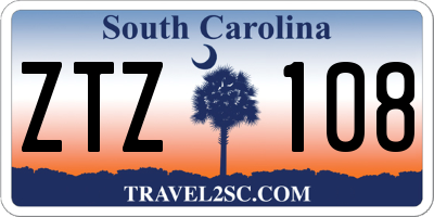 SC license plate ZTZ108