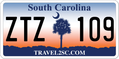 SC license plate ZTZ109