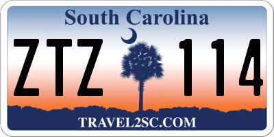 SC license plate ZTZ114