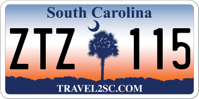 SC license plate ZTZ115