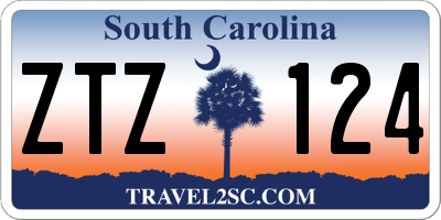 SC license plate ZTZ124