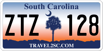 SC license plate ZTZ128