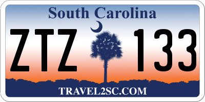 SC license plate ZTZ133