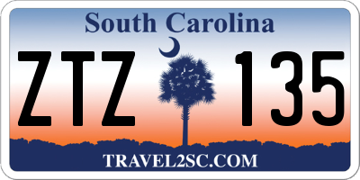 SC license plate ZTZ135