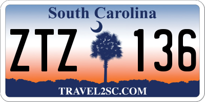 SC license plate ZTZ136