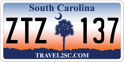 SC license plate ZTZ137