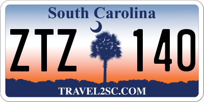 SC license plate ZTZ140