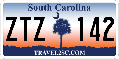 SC license plate ZTZ142