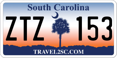 SC license plate ZTZ153