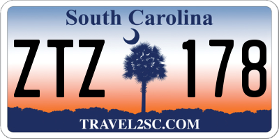 SC license plate ZTZ178