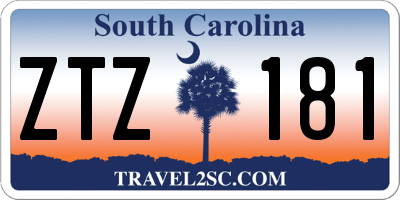 SC license plate ZTZ181