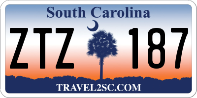 SC license plate ZTZ187