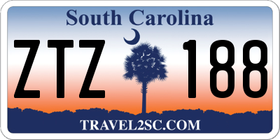 SC license plate ZTZ188