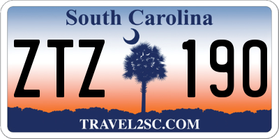 SC license plate ZTZ190