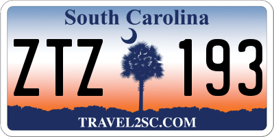 SC license plate ZTZ193