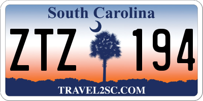SC license plate ZTZ194