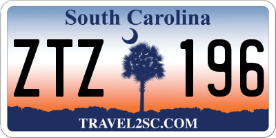 SC license plate ZTZ196