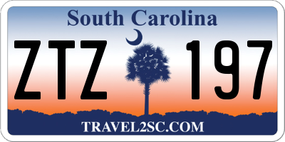 SC license plate ZTZ197