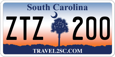 SC license plate ZTZ200