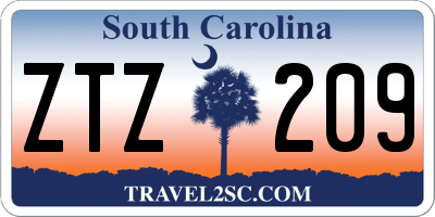 SC license plate ZTZ209
