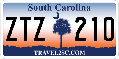 SC license plate ZTZ210