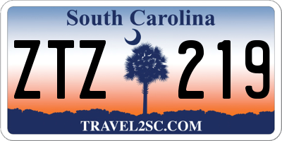 SC license plate ZTZ219