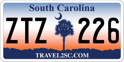 SC license plate ZTZ226