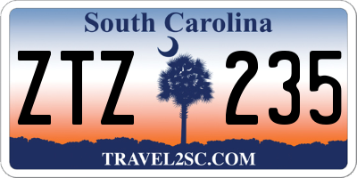 SC license plate ZTZ235
