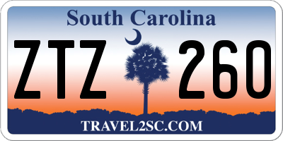 SC license plate ZTZ260
