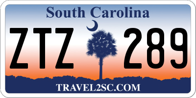 SC license plate ZTZ289