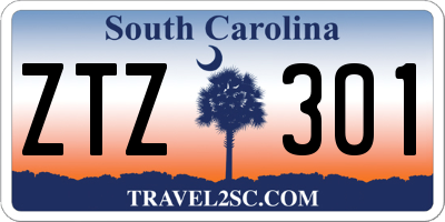 SC license plate ZTZ301