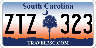 SC license plate ZTZ323