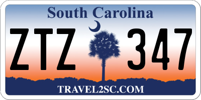 SC license plate ZTZ347