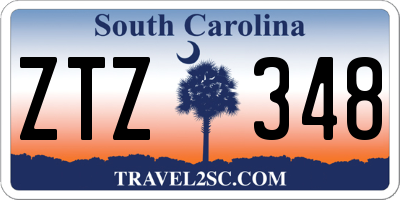 SC license plate ZTZ348