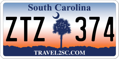 SC license plate ZTZ374