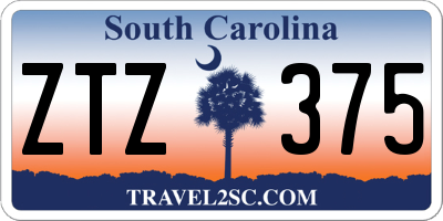 SC license plate ZTZ375
