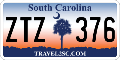 SC license plate ZTZ376