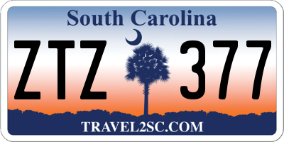 SC license plate ZTZ377