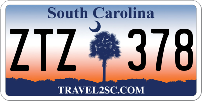SC license plate ZTZ378