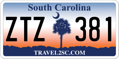 SC license plate ZTZ381