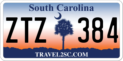 SC license plate ZTZ384